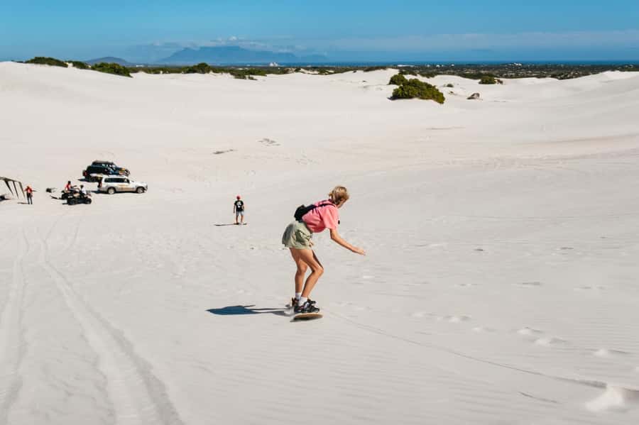 Cape Town: Atlantis White Sand Dunes Sandboarding Adventure - Choosing between a stand-up board and a bum board