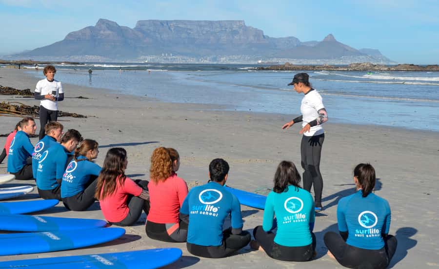 Cape Town:Learn to surf with the best view of Table Mountain - The first minutes: board handling and surf safety