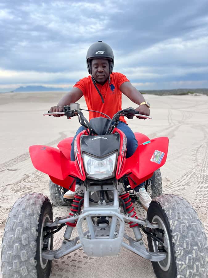 From Cape Town: Quad Bike Sand Dunes, Transport Included - The stop with the gazebo and bumper balls