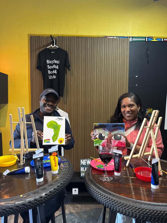Soweto: Sip & Paint Walking Tour & Take Home a Canvas - The food-tasting portion