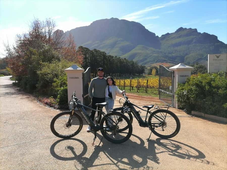 Stellenbosch: Stellenbosch Private E-Bike & Wine Tour - First winery: time for wine and cellar details
