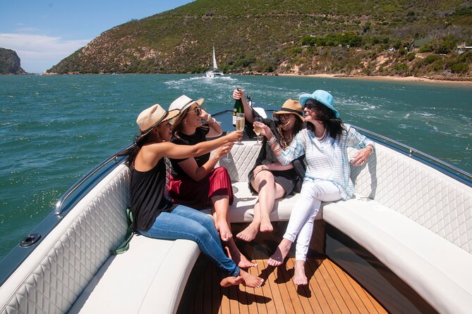 Sunset Boat Cruise on Bella Vita Champagne Lounger - Reaching the Knysna Heads