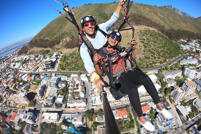 Tandem Paragliding in Cape Town - Taking off above Cape Town from Signal Hill