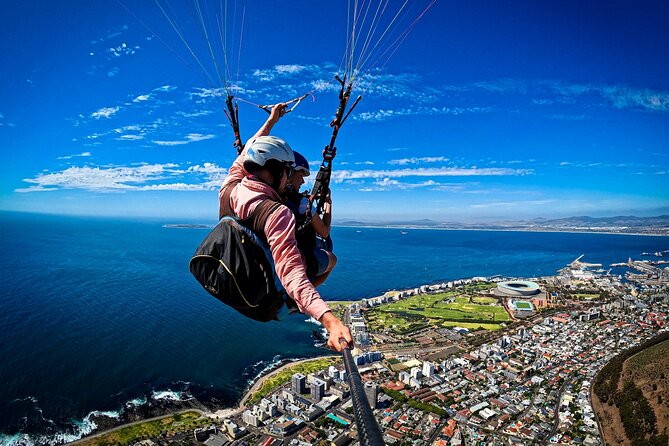 Tandem Paragliding in Cape Town with views of Table Mountain - Taking off from Signal Hill above Cape Town
