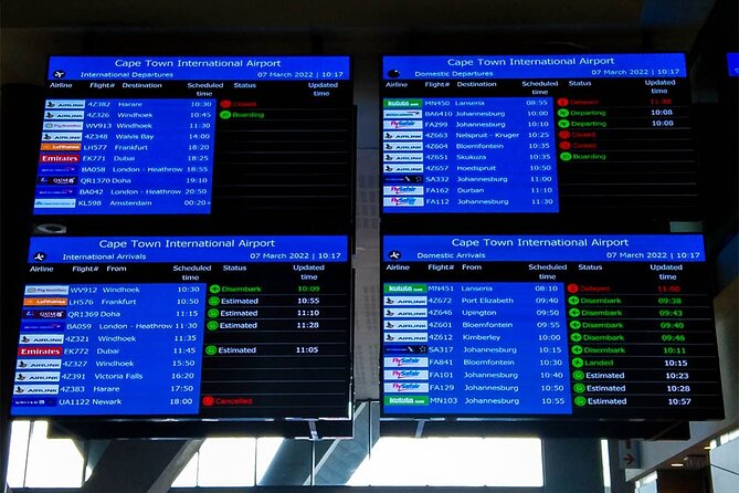 Transfer from Cape Town City Center to Cape Town Airport - Key points to know before booking