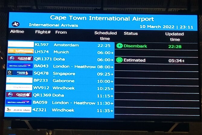 Transfer from Cape Town City Center to Cape Town Airport - Luggage rules deserve careful attention